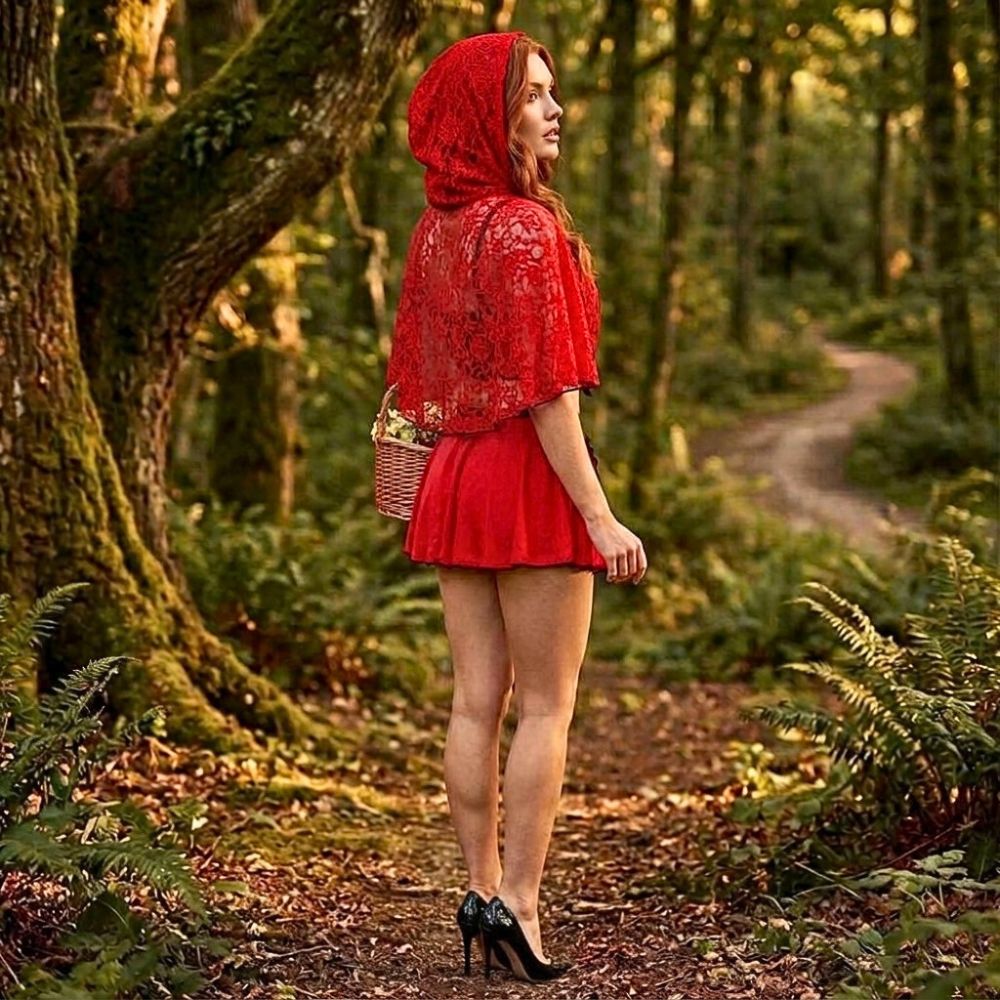 COORDINADO ESTILO CAPERUCITA ROJA 4539