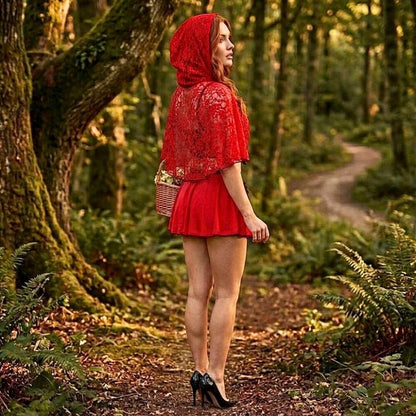 COORDINADO ESTILO CAPERUCITA ROJA 4539