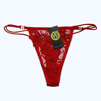 TANGA DE ENCAJE FLORAL CON DOBLE TIRANTE 7468