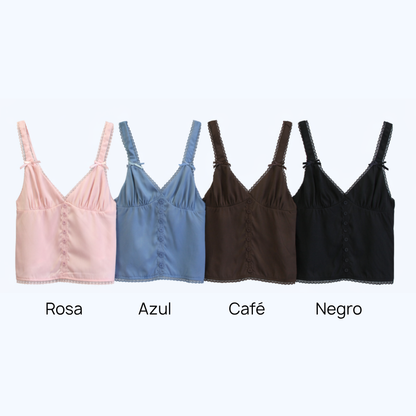 BLUSA TIRANTES CON ENCAJE LV2712