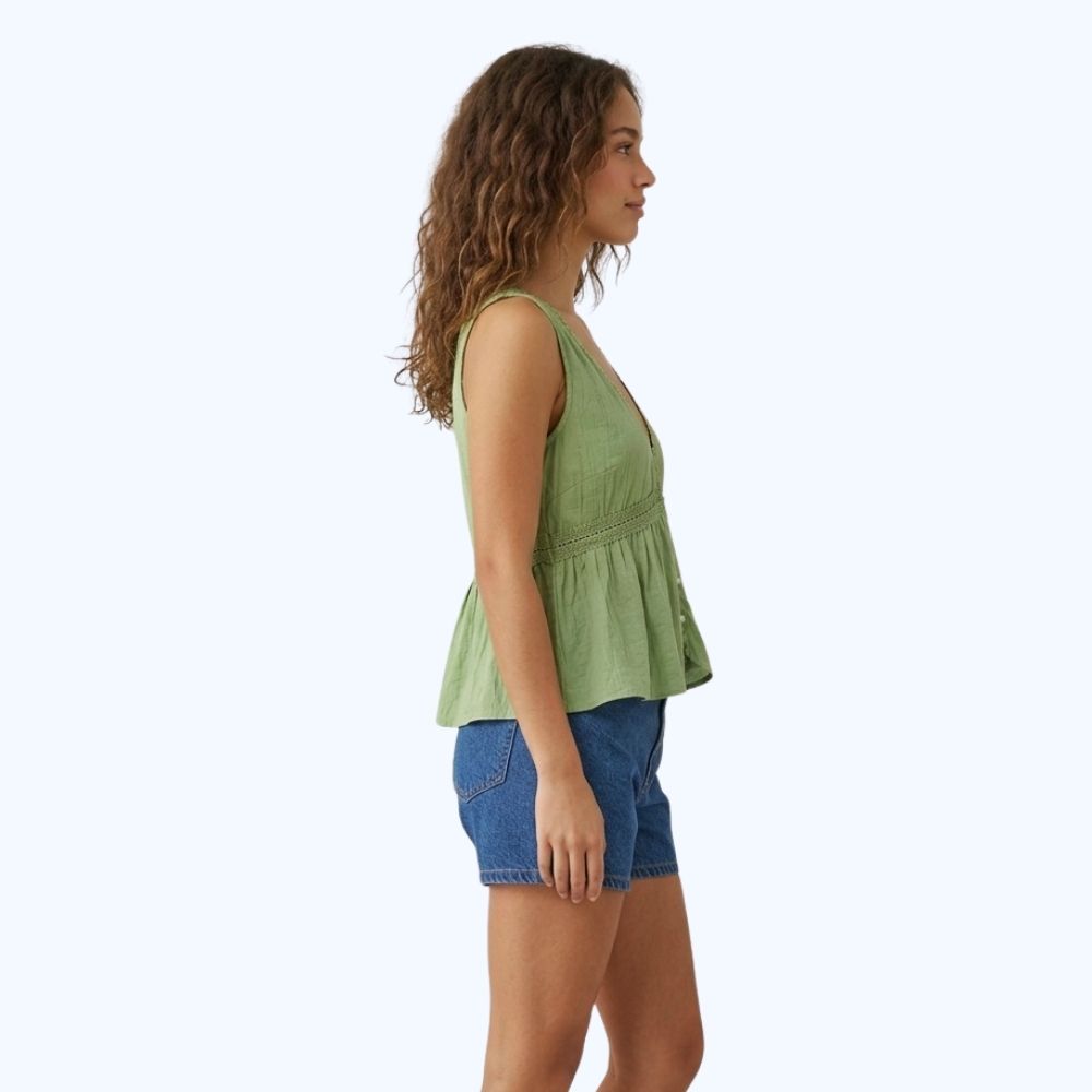 BLUSA ESCOTE V Y ENCAJE CROCHET LV2677