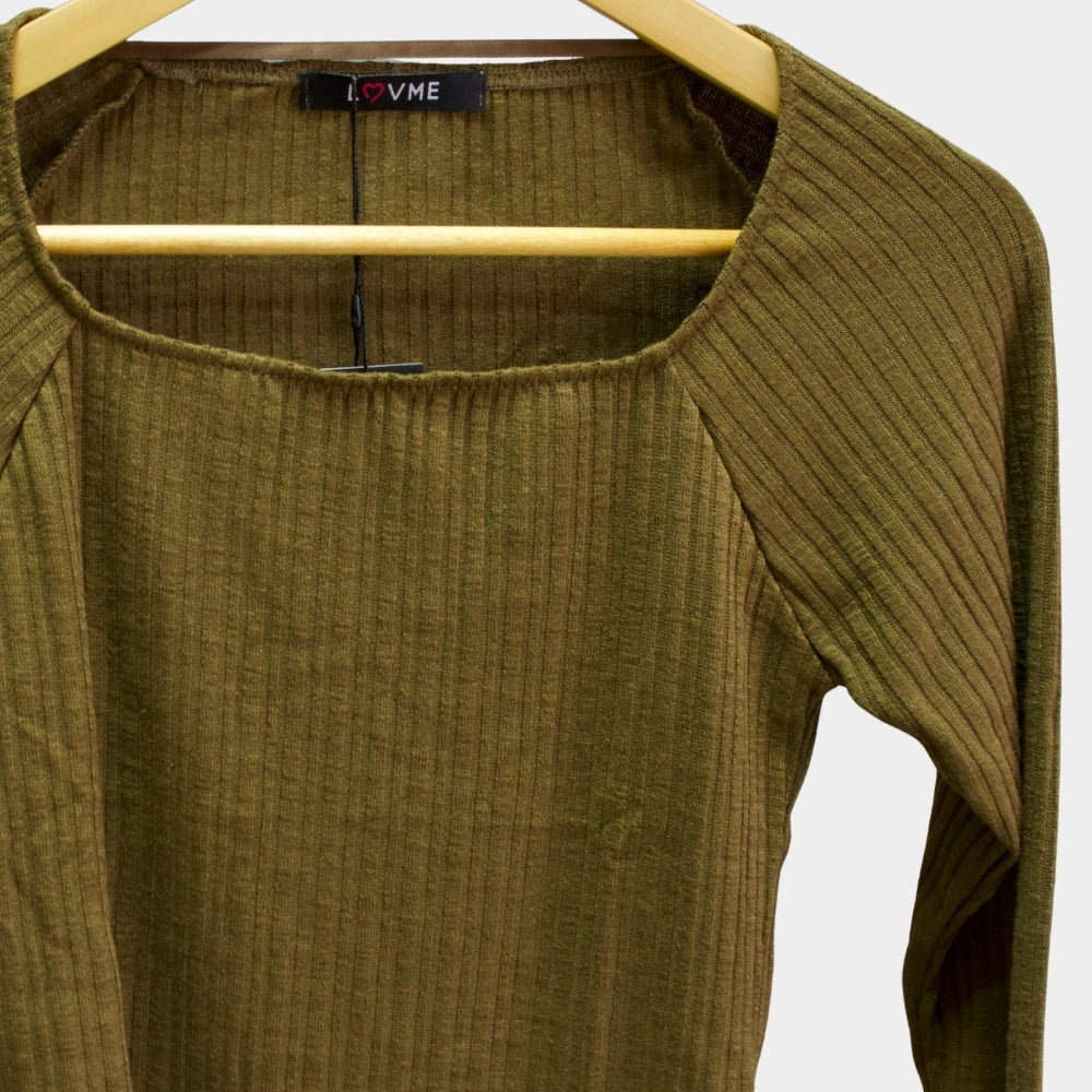 BLUSA ACANALADA MANGA LARGA F765