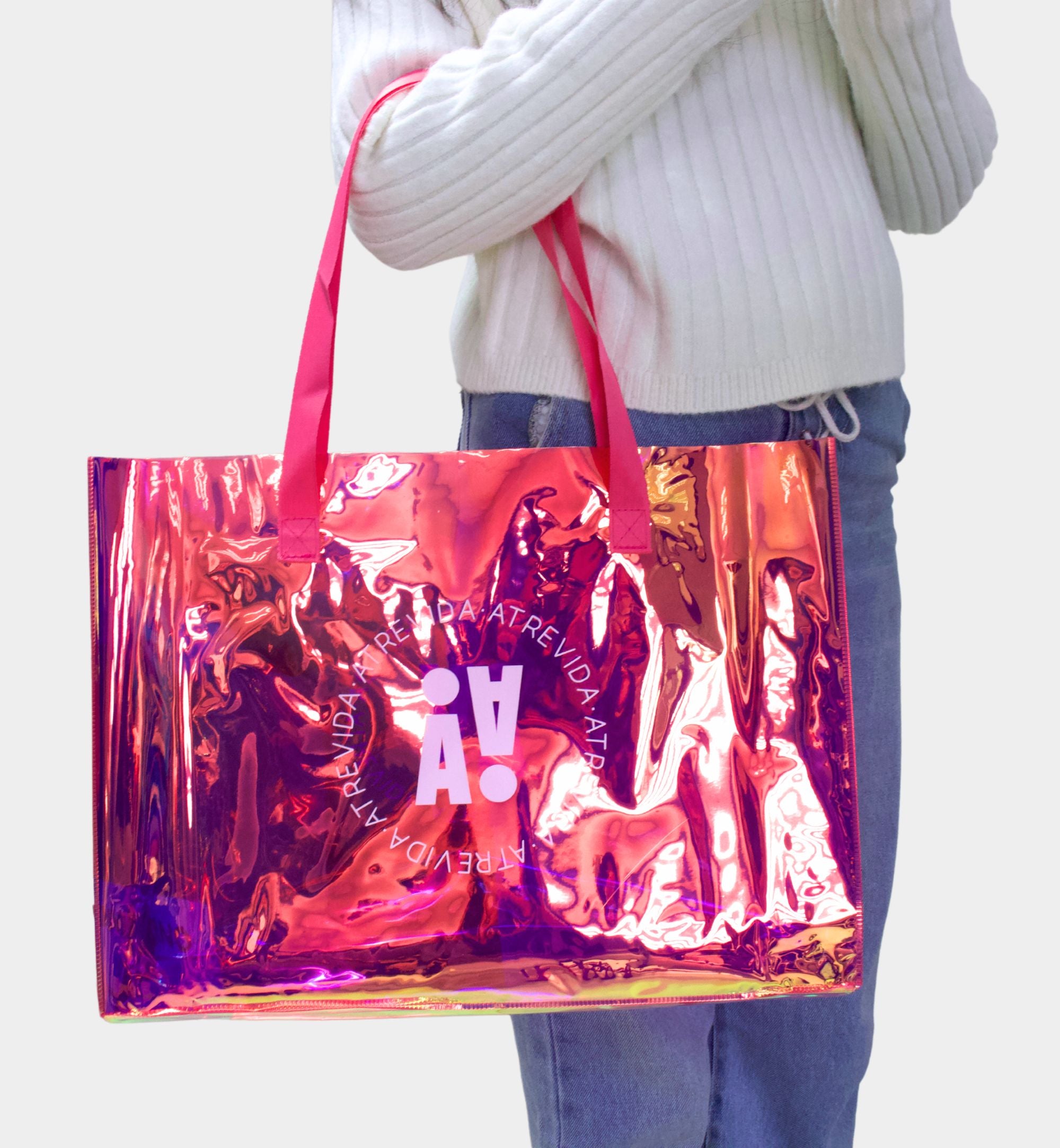 BOLSA TOTE ROSA HOLOGRÁFICA ATREVIDA OFF