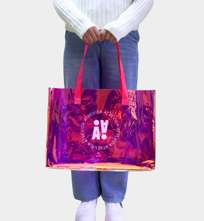 BOLSA TOTE ROSA HOLOGRÁFICA ATREVIDA OFF