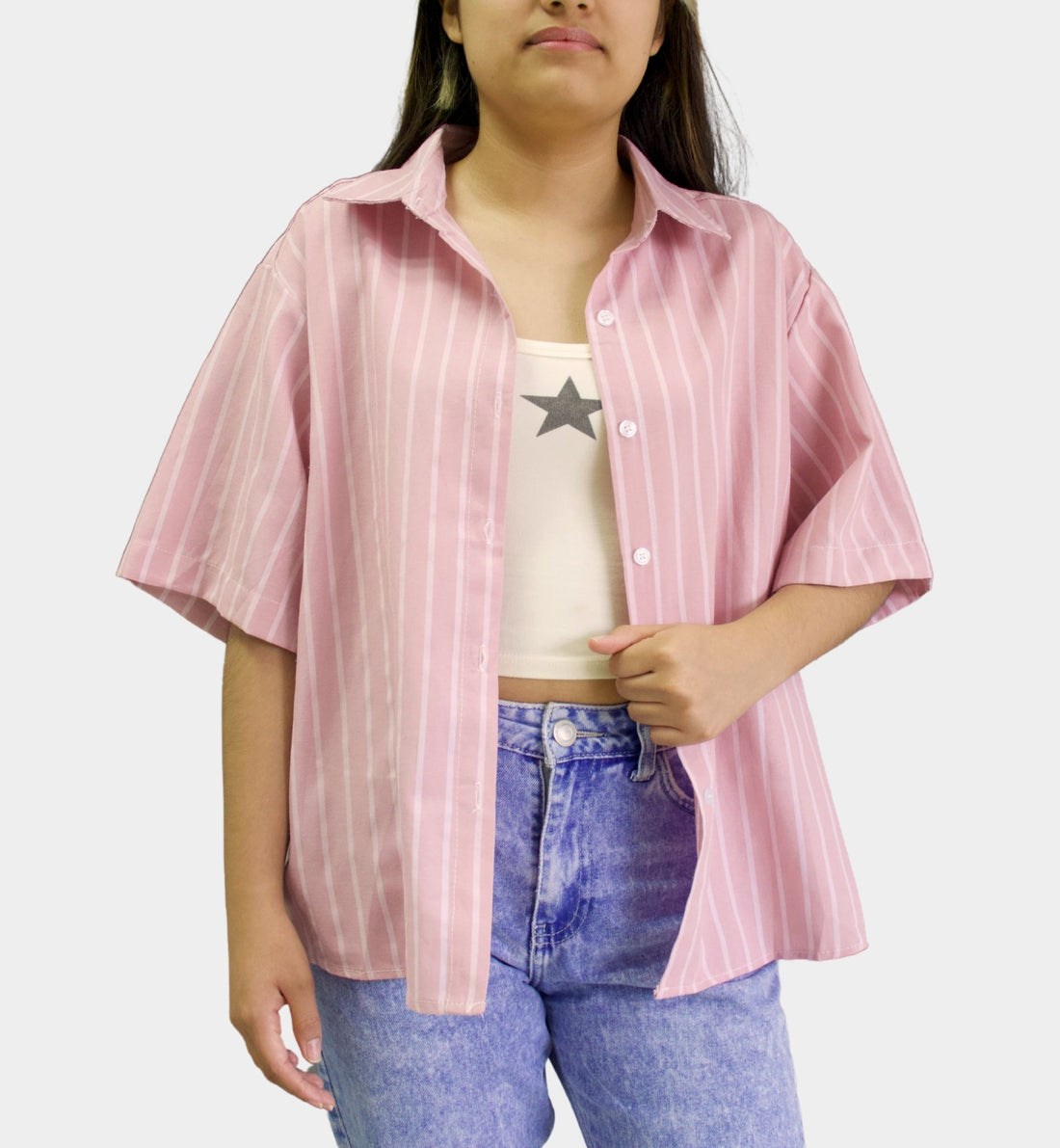 CAMISA MANGA CORTA DE RAYAS LV1228 OFF