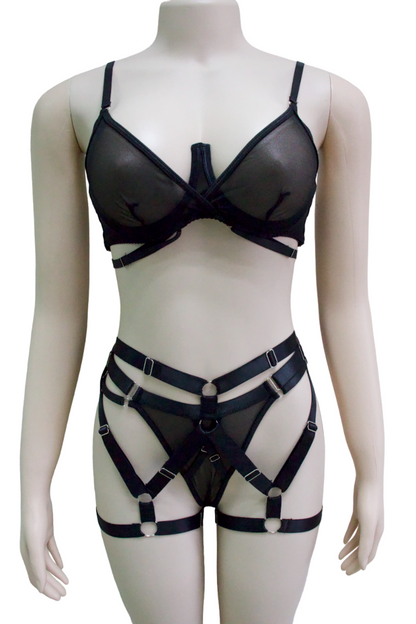 COORDINADO BRALETTE DE MESH Y ARNÉS Y03271