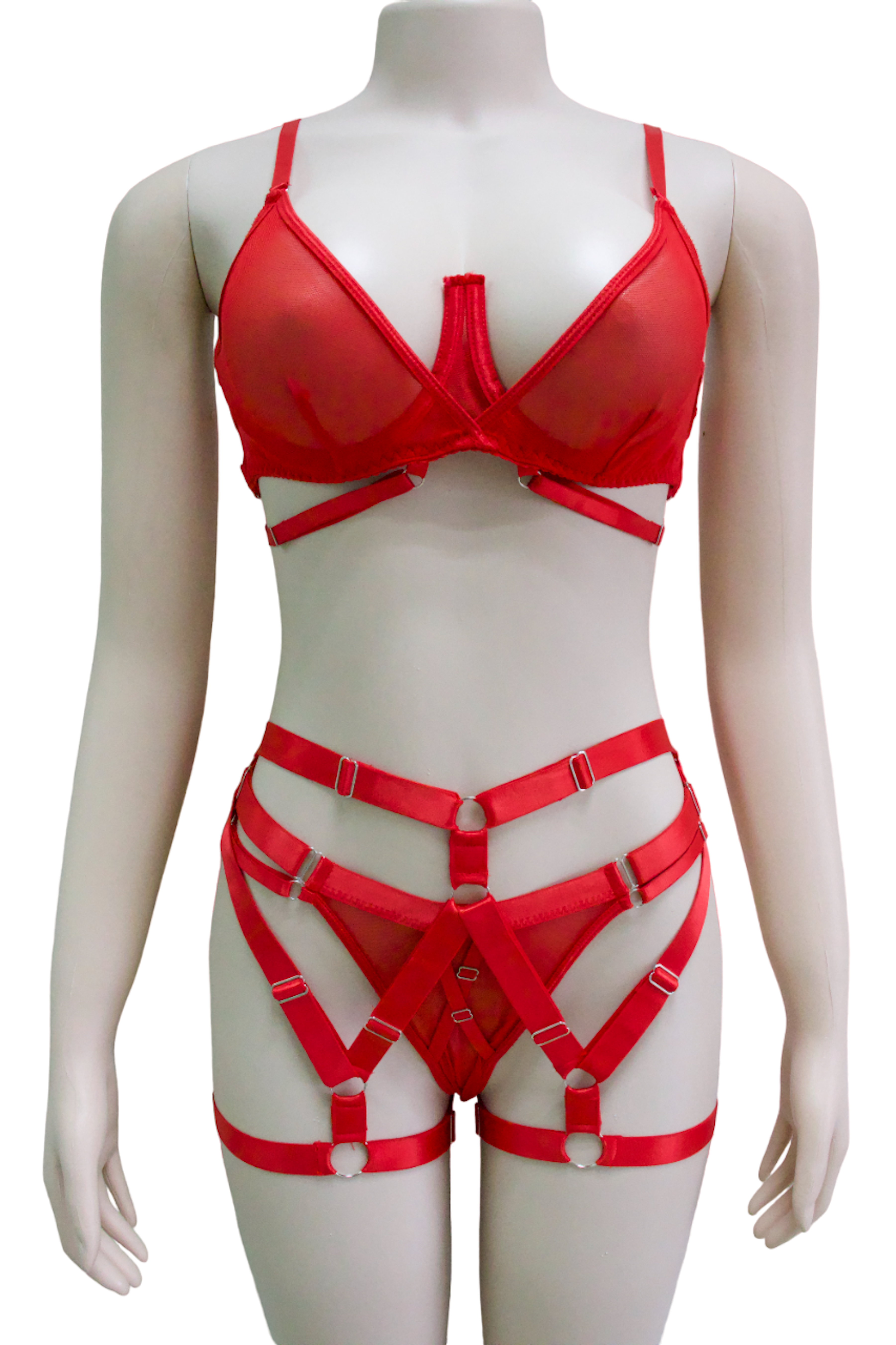 COORDINADO BRALETTE DE MESH Y ARNÉS Y03271