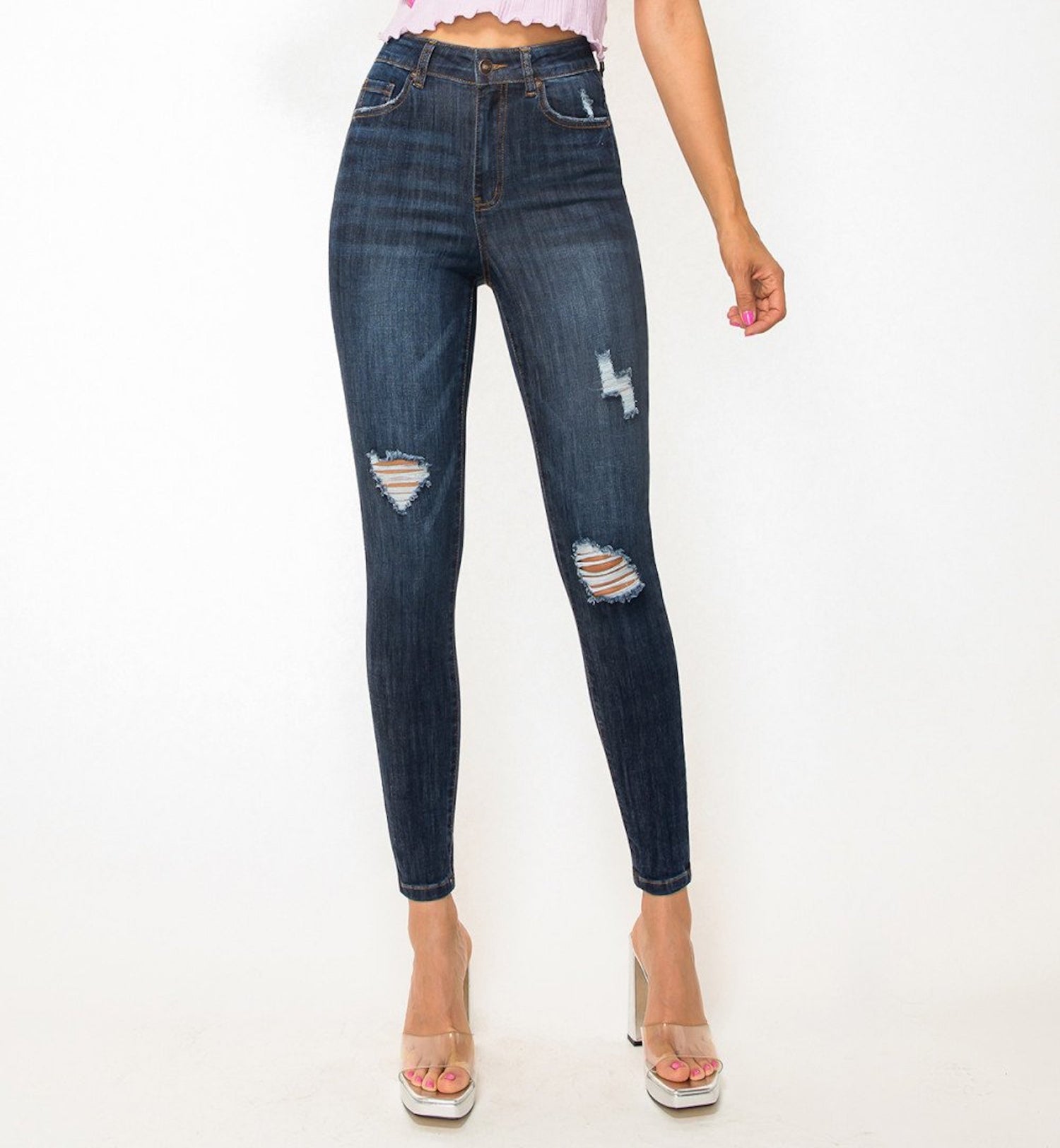 SKINNY JEANS DETALLE DE RASGADO 90326