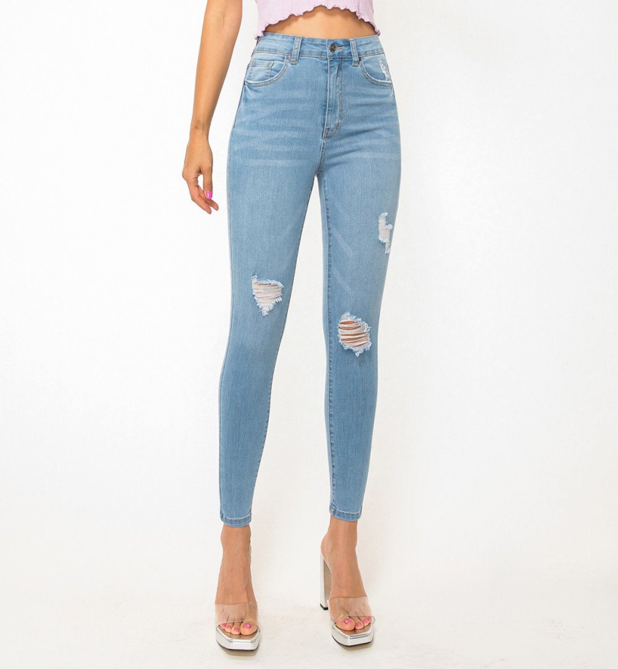 SKINNY JEANS DETALLE DE RASGADO 90326