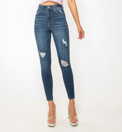 SKINNY JEANS DETALLE DE RASGADO 90326