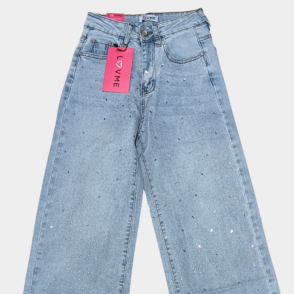 JEANS RECTO CON PEDRERÍA LV5099