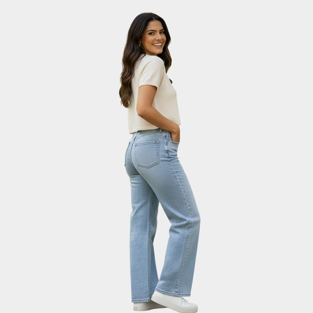 JEANS RECTO CON PEDRERÍA LV5099