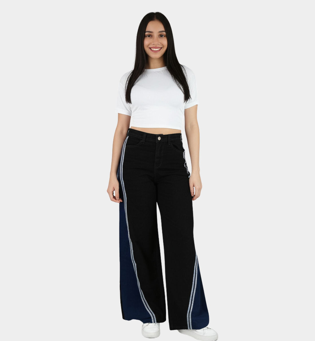 JEANS WIDE LEG BICOLOR LV8003
