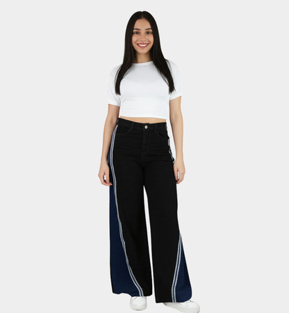 JEANS WIDE LEG BICOLOR LV8003