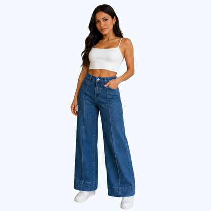 JEANS WIDE LED CON  COSTURA FRONTAL LV0724
