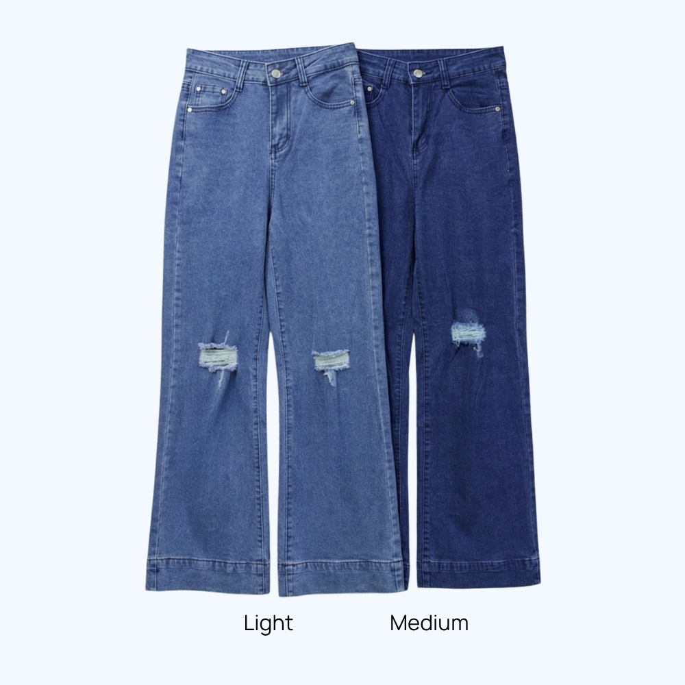 JEANS WIDE LED RASGADO TIRO ALTO LV0726