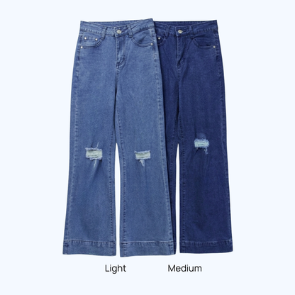 JEANS WIDE LED RASGADO TIRO ALTO LV0726
