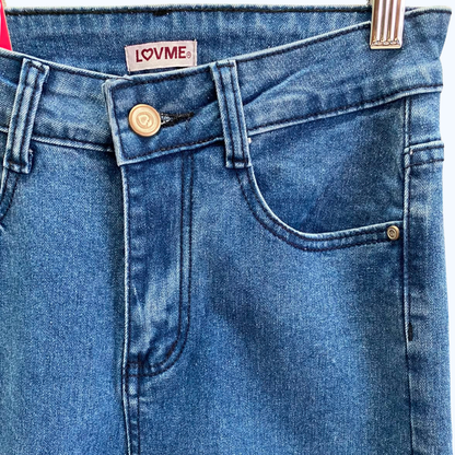 JEANS WIDE LED RASGADO TIRO ALTO LV0726