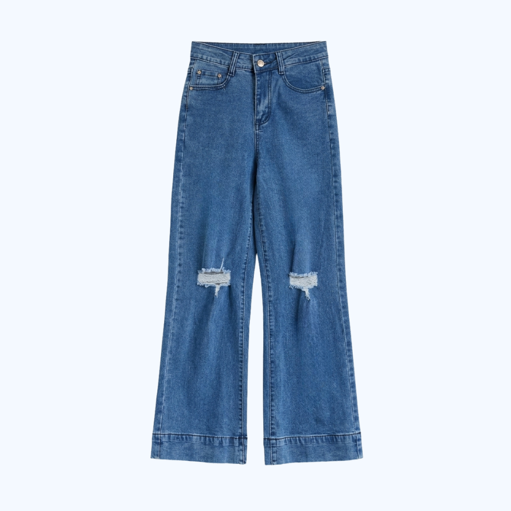 JEANS WIDE LED RASGADO TIRO ALTO LV0726