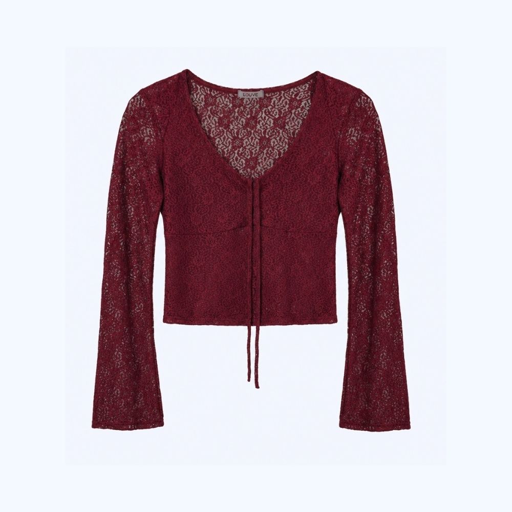 BLUSA DE ENCAJE MANGA LARGA LV10613