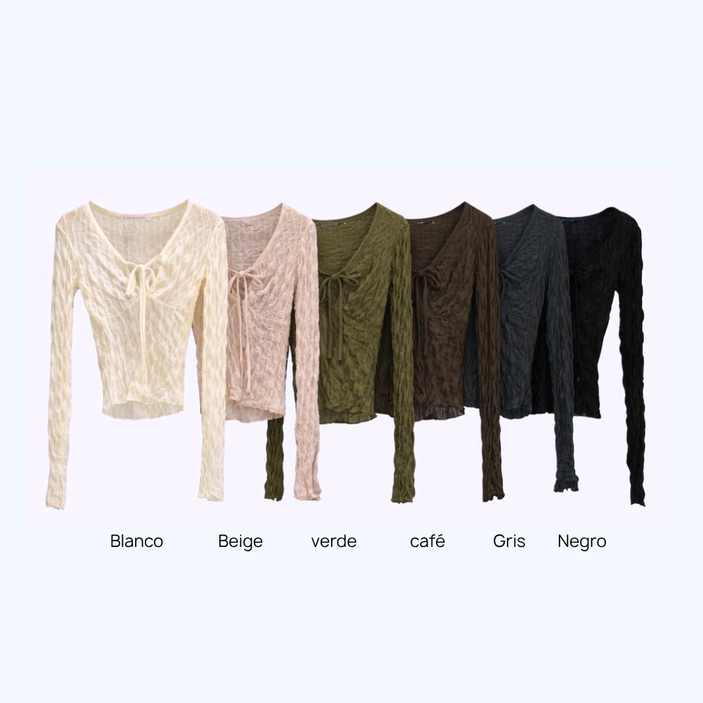 BLUSA TRANSPARENCIAS MANAGA LARGA LV1063