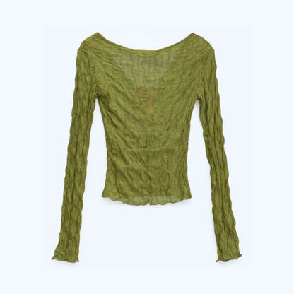 BLUSA TRANSPARENCIAS MANAGA LARGA LV1063