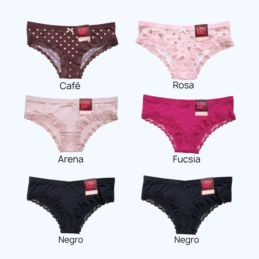 PANTY BIKINI CON DETALLE DE ENCAJE LV219P