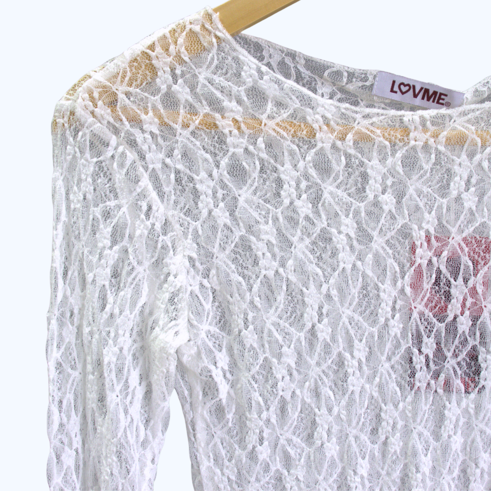 BLUSA DE ENCAJE MANGA CORTA LV2737