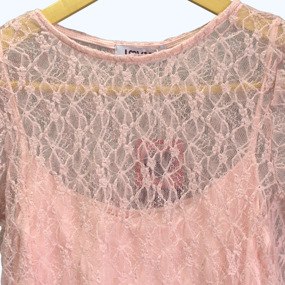BLUSA DE ENCAJE MANGA CORTA LV2740