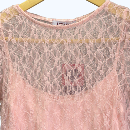 BLUSA DE ENCAJE MANGA CORTA LV2740
