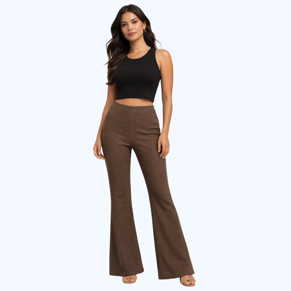 PANTALÓN ACAMPANADO CON TEXTURA LV2762