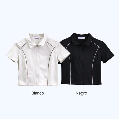 BLUSA DE MANGA CORTA C/ZIPPER LV2764