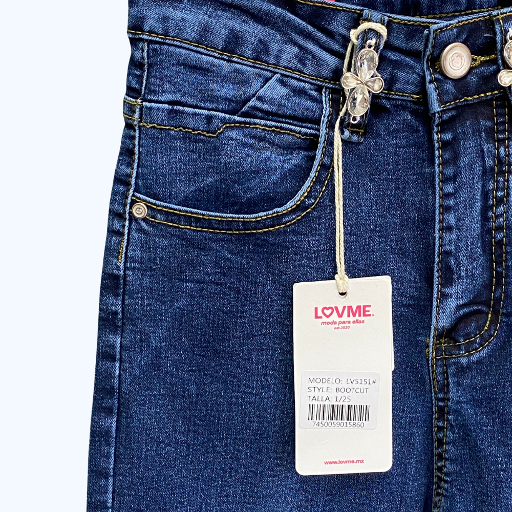 JEANS ACAMPANADO DETALLE PEDRERIA LV5151