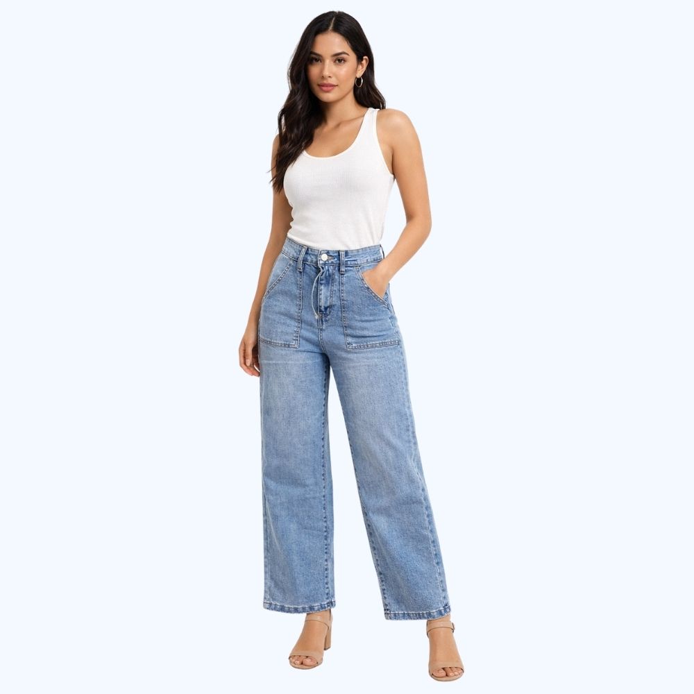 JEANS WIDE LEG BOLSILLOS LV5155