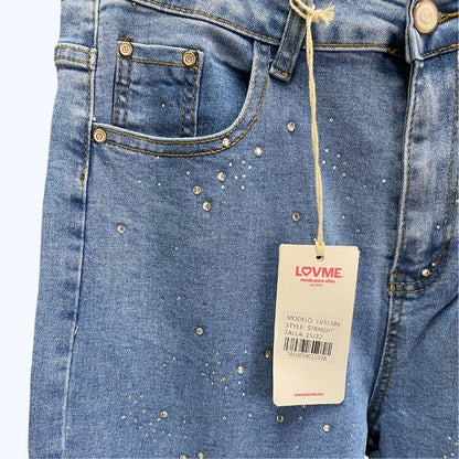 JEANS CLARO CON PEDRERÍA LV5158