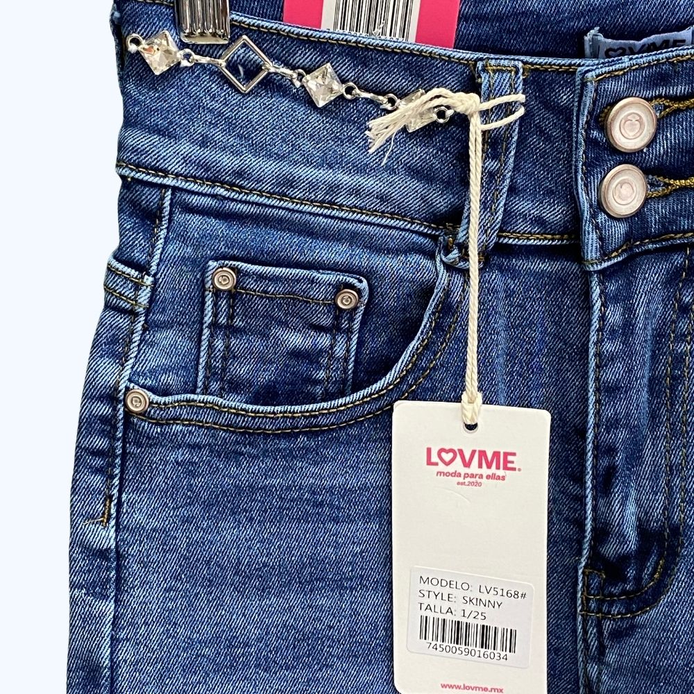 JEANS SKINNY CON PEDRERÍA LV5168