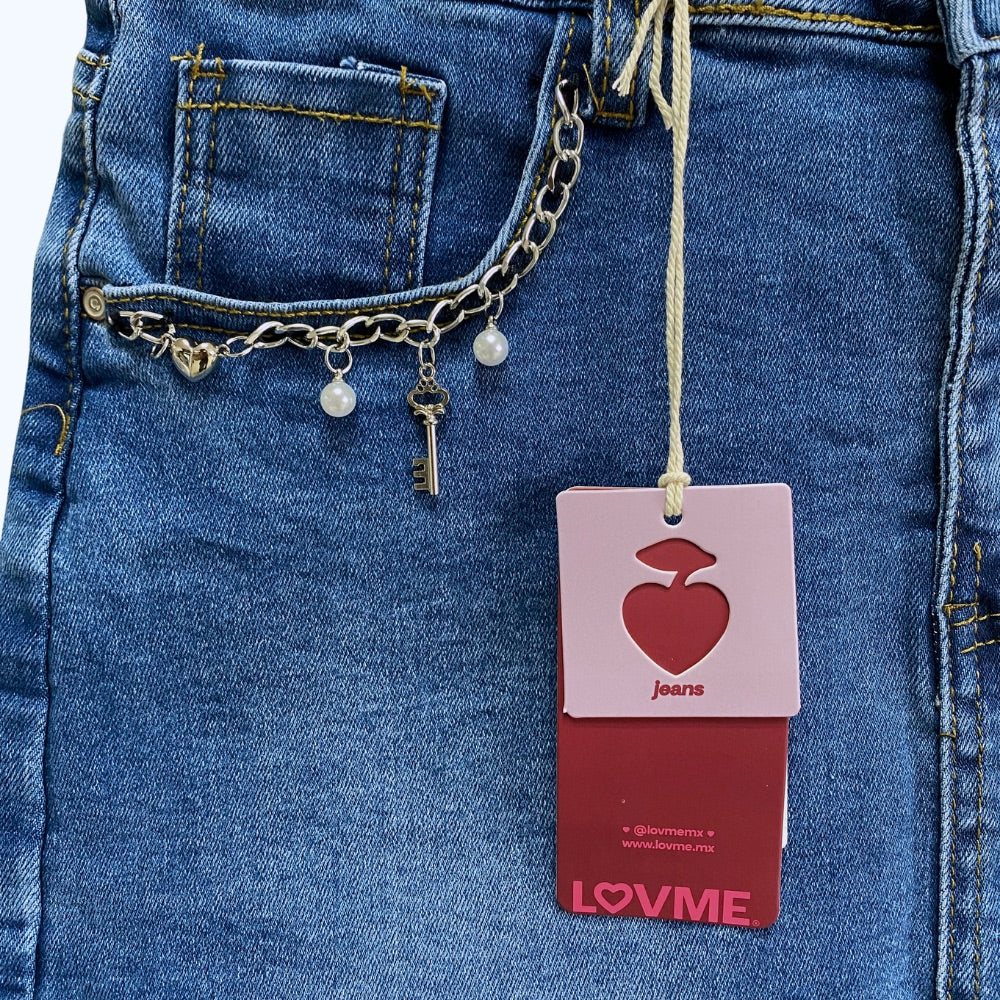 SHORT-FALDA DETALLE DE CADENA Y LLAVE LV5198