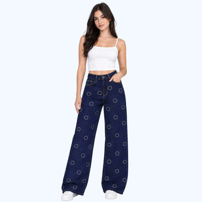 JEANS DETALLES DE AROS EN PEDRERÍA LV5259