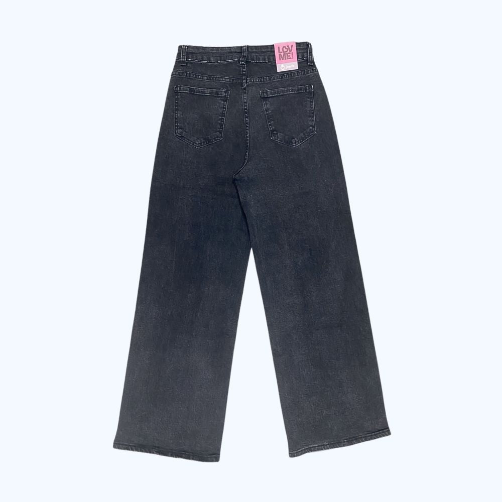 JEANS DESLAVADO WIDE LEG CON BRILLOS DORADOS LV5269