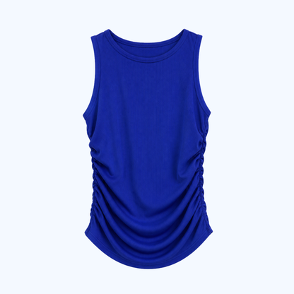 BLUSA SIN MANGAN FRUNCIDO LATERAL  LV9241