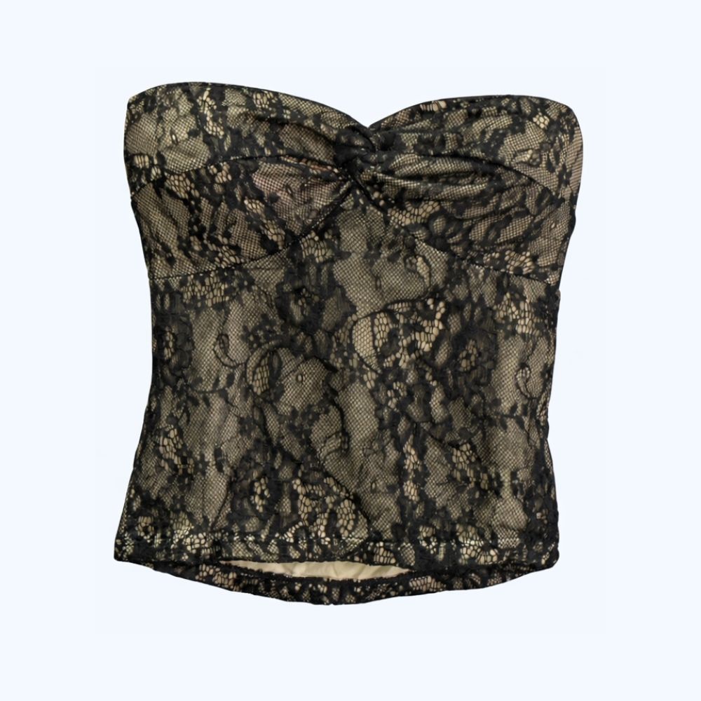 BLUSA STRAPLESS DE ENCAJE LV9254