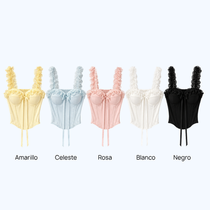 BLUSA ESTILO CORSET C/ENCAJE LV9259