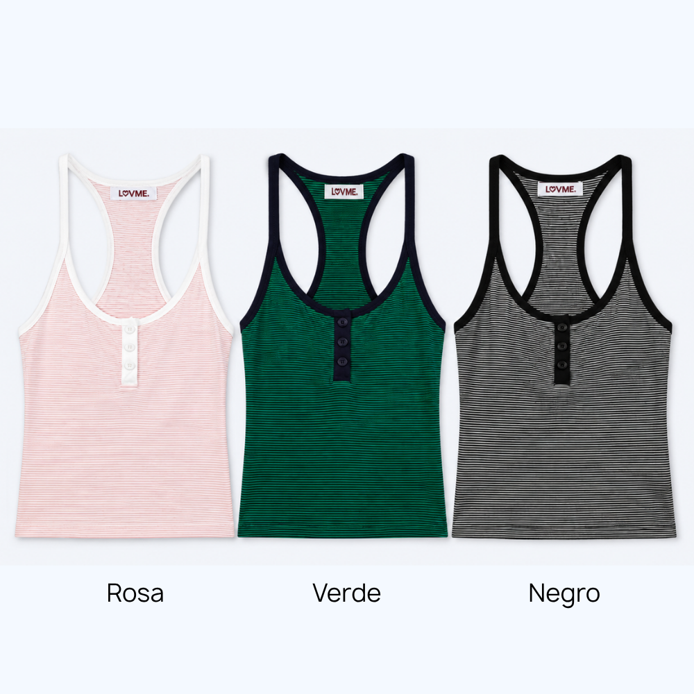 BLUSA DE TIRANTES CON RAYAS Y BOTONES LV9262