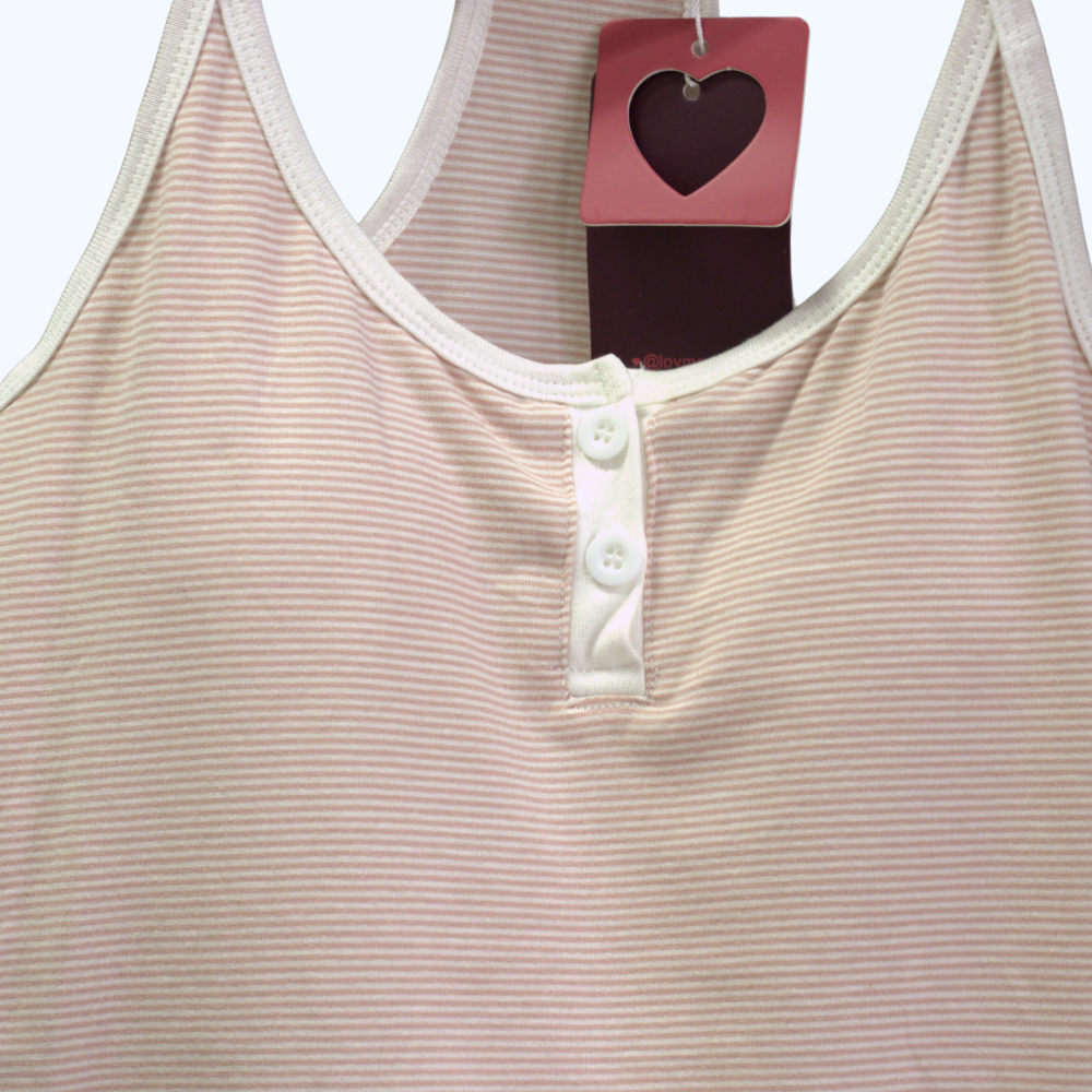 BLUSA DE TIRANTES CON RAYAS Y BOTONES LV9262