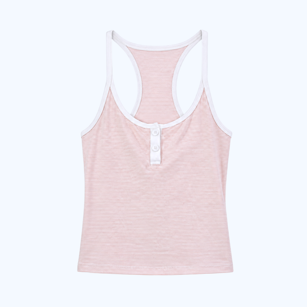 BLUSA DE TIRANTES CON RAYAS Y BOTONES LV9262