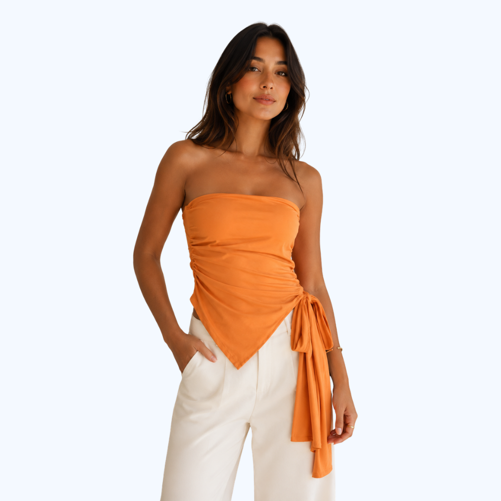 BLUSA ASIMETRICA CON LAZO LV9267