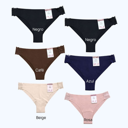 PANTY SIN COSTURA DETALLE DE ENCAJE PI6676P