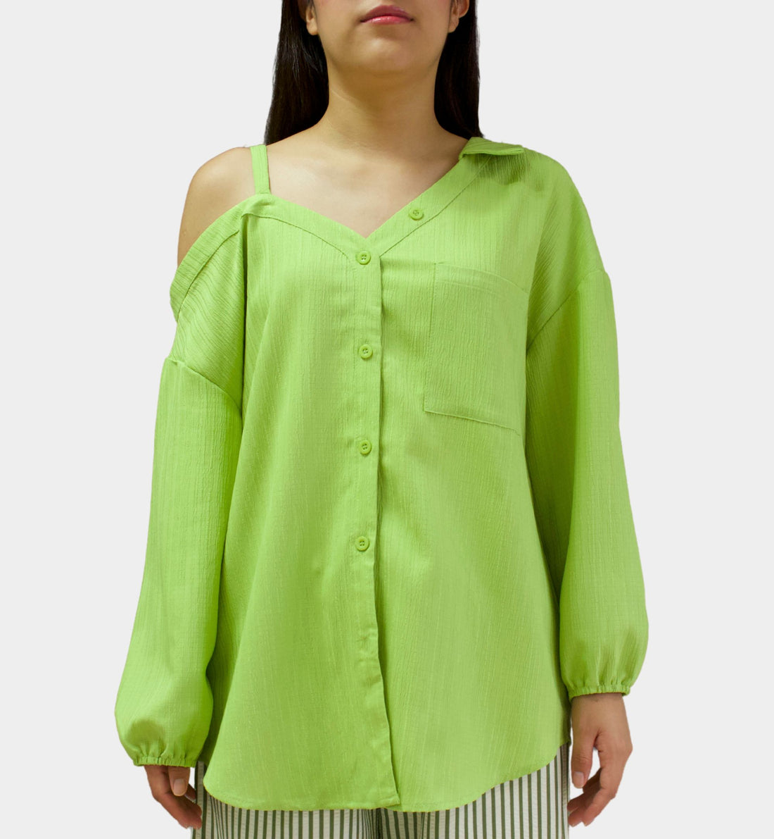 BLUSA-CAMISA ASIMÉTRICA M/LARGA LV6014
