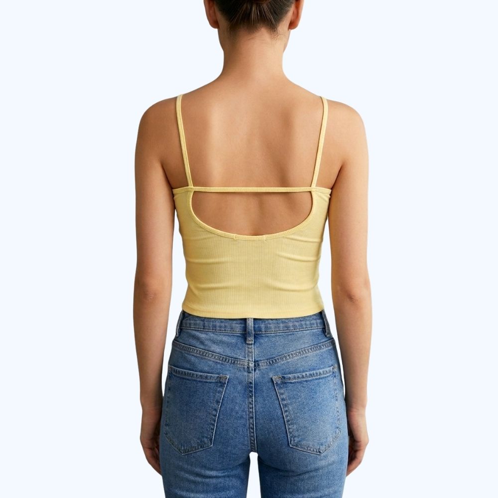 BLUSA CROP TOP DETALLE ENCAJE Y COPAS LV62719