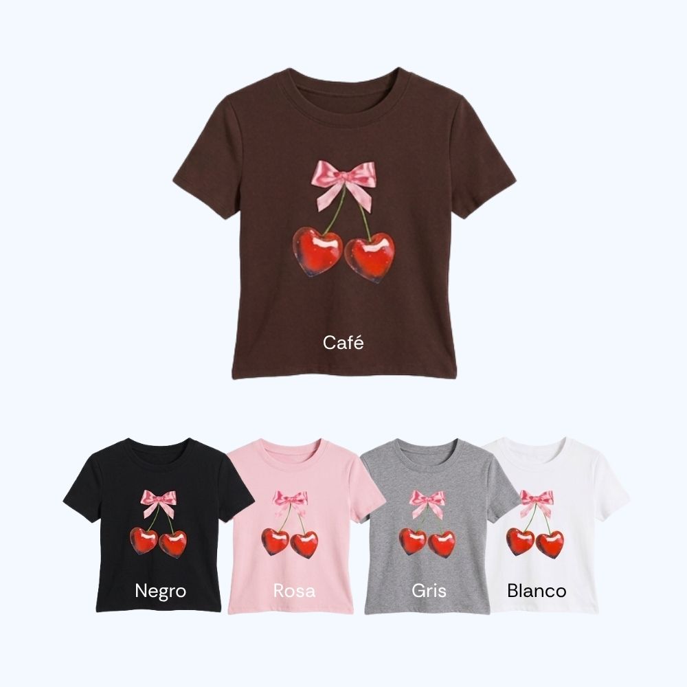BLUSA MANGA CORTA "CEREZAS" LV2710